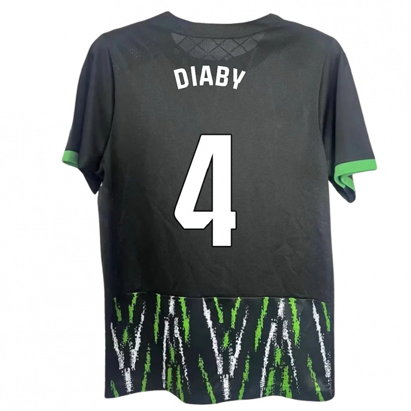 Danxen Kvinnor Bambo Diaby #4 Svart Grön Bortatröja Matchtröjor 2025/26 Tröjor T-Tröja
