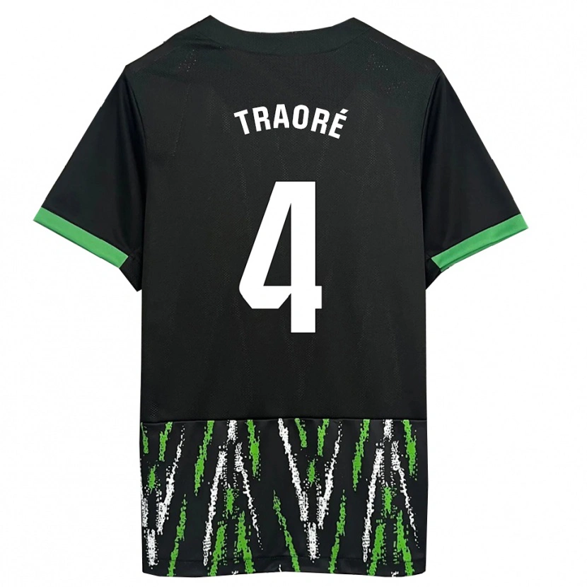 Danxen Kvinnor Bakary Traoré #4 Svart Grön Bortatröja Matchtröjor 2025/26 Tröjor T-Tröja