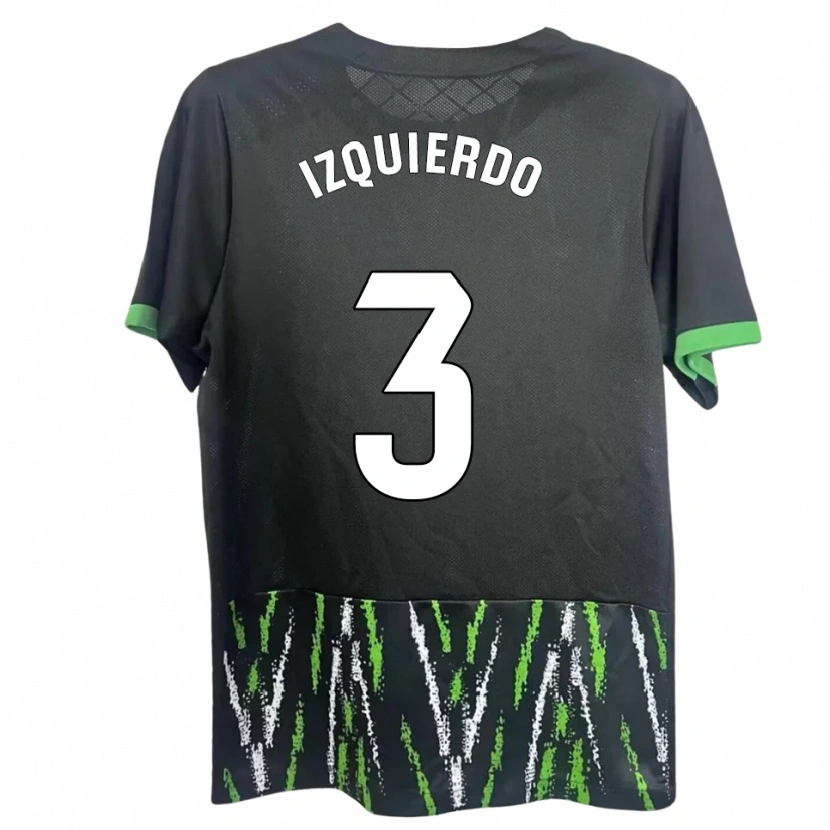 Danxen Kvinnor Jairo Izquierdo #3 Svart Grön Bortatröja Matchtröjor 2025/26 Tröjor T-Tröja