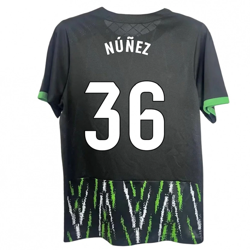 Danxen Kvinnor Rafa Núñez #36 Svart Grön Bortatröja Matchtröjor 2025/26 Tröjor T-Tröja
