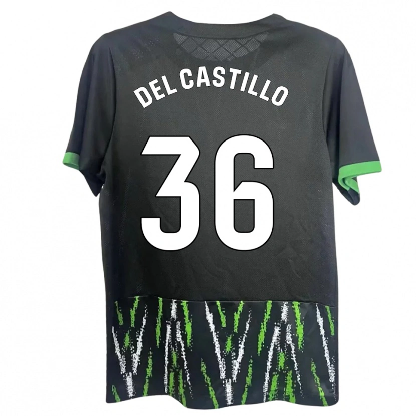 Danxen Kvinnor Gonzalo Del Castillo #36 Svart Grön Bortatröja Matchtröjor 2025/26 Tröjor T-Tröja