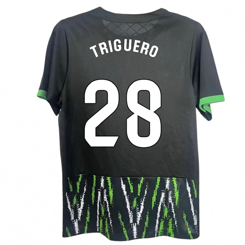 Danxen Kvinnor Dani Triguero #28 Svart Grön Bortatröja Matchtröjor 2025/26 Tröjor T-Tröja