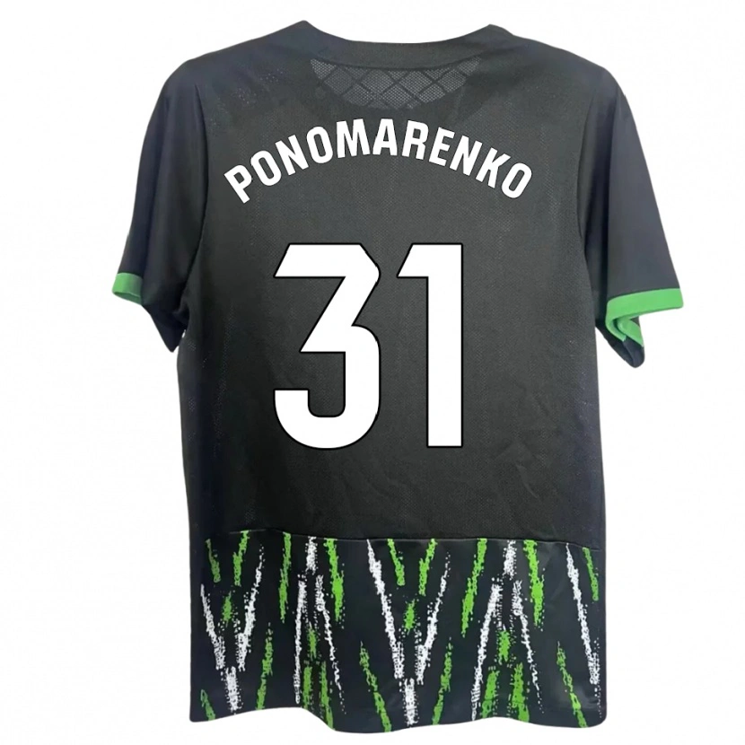 Danxen Kvinnor Borys Ponomarenko #31 Svart Grön Bortatröja Matchtröjor 2025/26 Tröjor T-Tröja