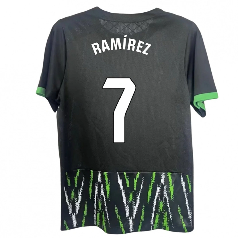 Danxen Kvinnor Jalmar Ramírez #7 Svart Grön Bortatröja Matchtröjor 2025/26 Tröjor T-Tröja