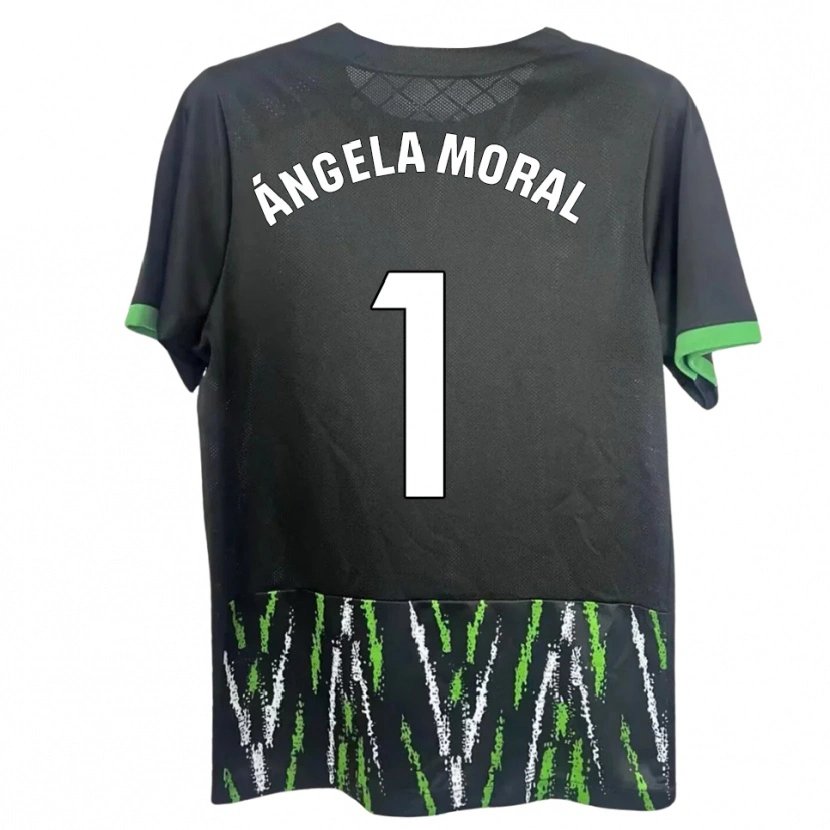 Danxen Kvinnor Ángela Moral Ferrer #1 Svart Grön Bortatröja Matchtröjor 2025/26 Tröjor T-Tröja