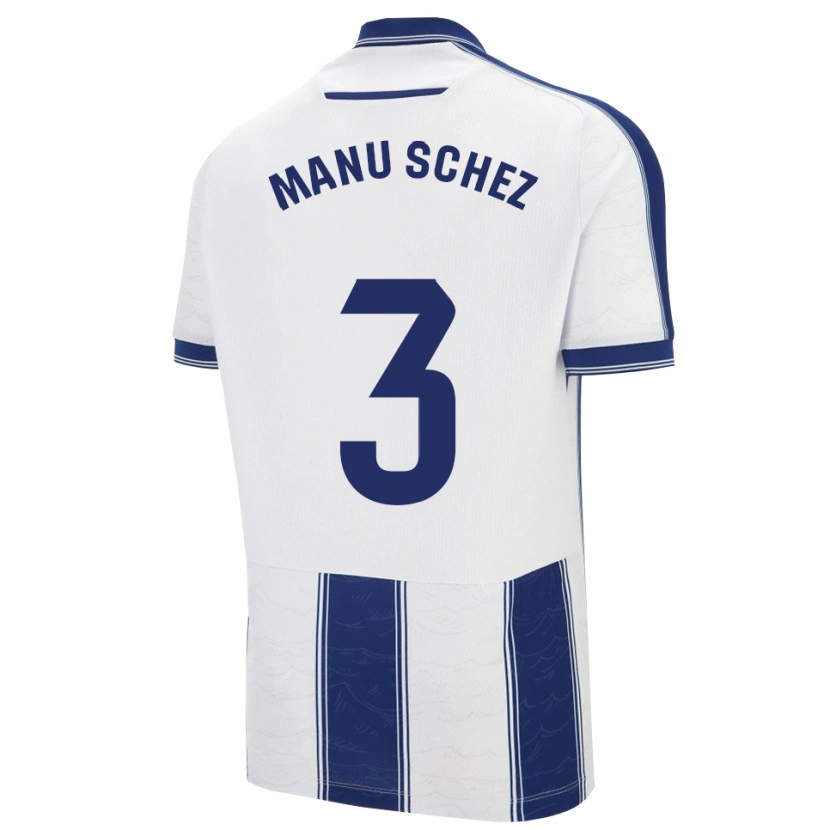 Danxen Kvinnor Manu Sánchez #3 Marinblå Vit Bortatröja Matchtröjor 2025/26 Tröjor T-Tröja