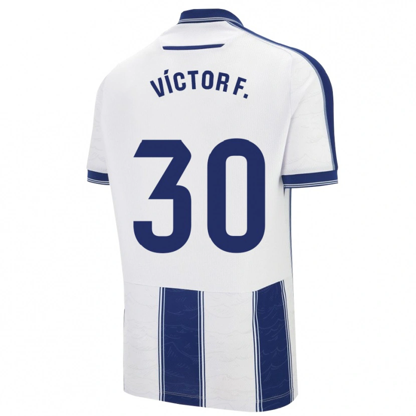 Danxen Kvinnor Víctor Fernández #30 Marinblå Vit Bortatröja Matchtröjor 2025/26 Tröjor T-Tröja