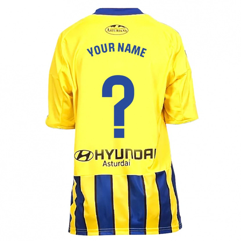 Danxen Kvinnor Ditt Namn #0 Gul Blå Bortatröja Matchtröjor 2025/26 Tröjor T-Tröja
