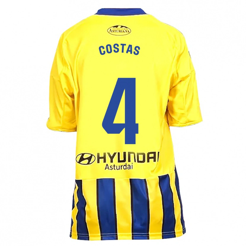 Danxen Kvinnor David Costas #4 Gul Blå Bortatröja Matchtröjor 2025/26 Tröjor T-Tröja