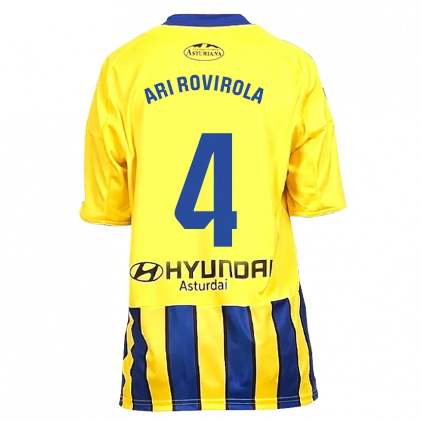Danxen Kvinnor Ari Rovirola #4 Gul Blå Bortatröja Matchtröjor 2025/26 Tröjor T-Tröja