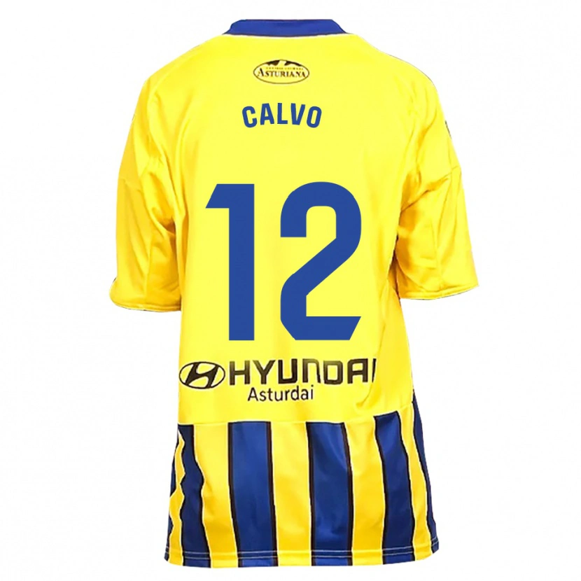 Danxen Kvinnor Dani Calvo #12 Gul Blå Bortatröja Matchtröjor 2025/26 Tröjor T-Tröja