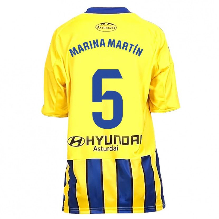 Danxen Kvinnor Marina Martín #5 Gul Blå Bortatröja Matchtröjor 2025/26 Tröjor T-Tröja