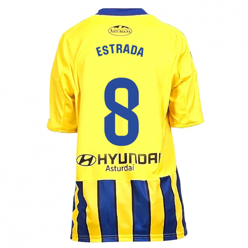 Danxen Kvinnor Nacho Estrada #8 Gul Blå Bortatröja Matchtröjor 2025/26 Tröjor T-Tröja