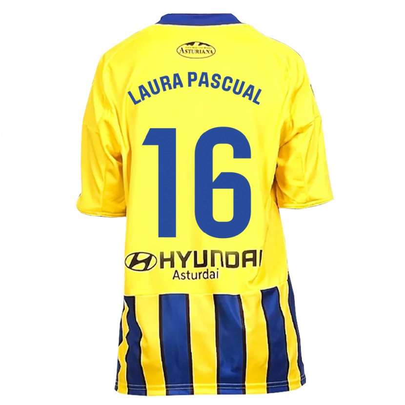 Danxen Kvinnor Laura Pascual #16 Gul Blå Bortatröja Matchtröjor 2025/26 Tröjor T-Tröja