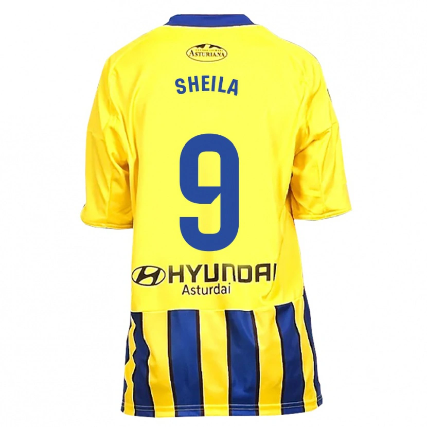 Danxen Kvinnor Sheila Elorza Hernández #9 Gul Blå Bortatröja Matchtröjor 2025/26 Tröjor T-Tröja