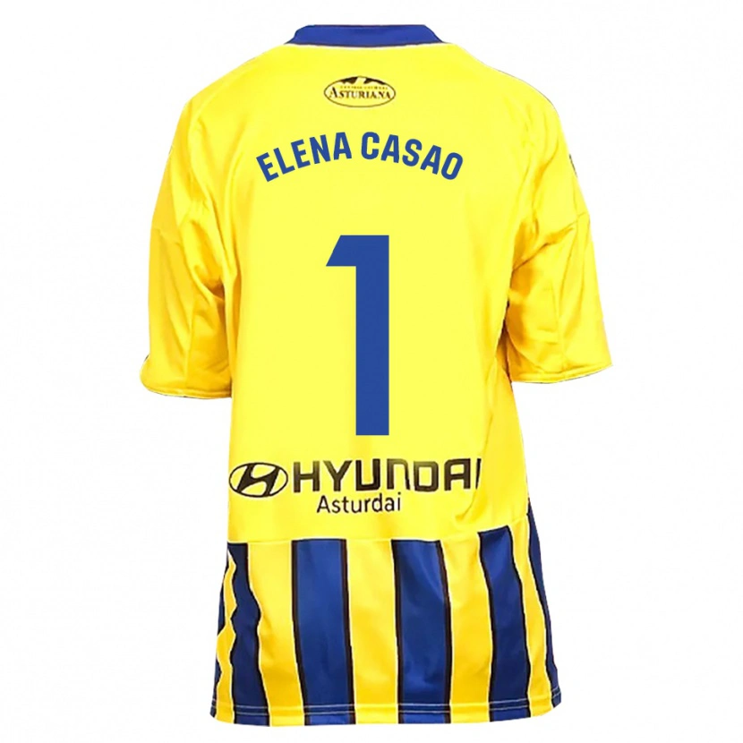 Danxen Kvinnor Elena Casao López #1 Gul Blå Bortatröja Matchtröjor 2025/26 Tröjor T-Tröja
