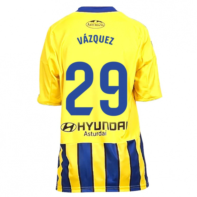 Danxen Kvinnor Jaime Vázquez #29 Gul Blå Bortatröja Matchtröjor 2025/26 Tröjor T-Tröja