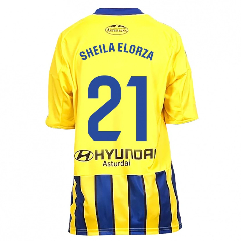 Danxen Kvinnor Sheila Elorza #21 Gul Blå Bortatröja Matchtröjor 2025/26 Tröjor T-Tröja