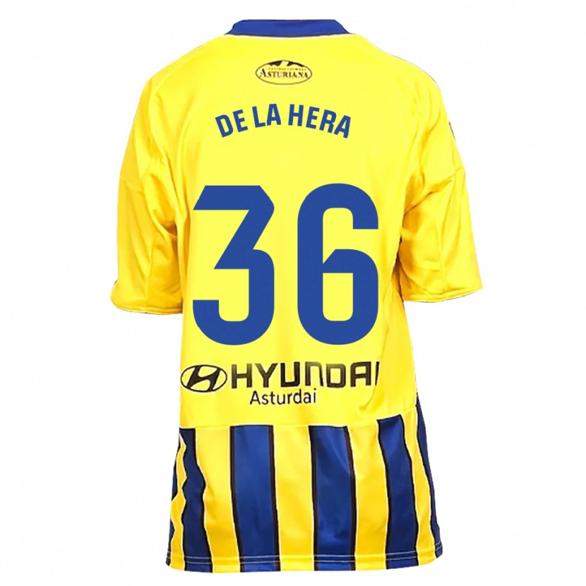Danxen Kvinnor Óscar De La Hera #36 Gul Blå Bortatröja Matchtröjor 2025/26 Tröjor T-Tröja