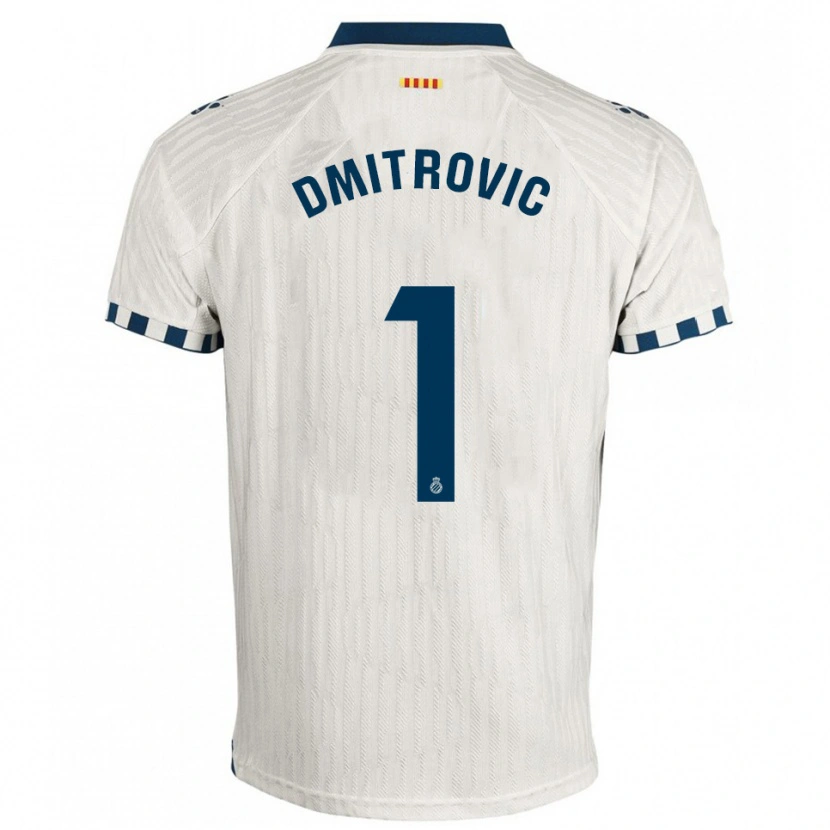 Danxen Kvinnor Marko Dmitrovic #1 Vit Blå Bortatröja Matchtröjor 2025/26 Tröjor T-Tröja