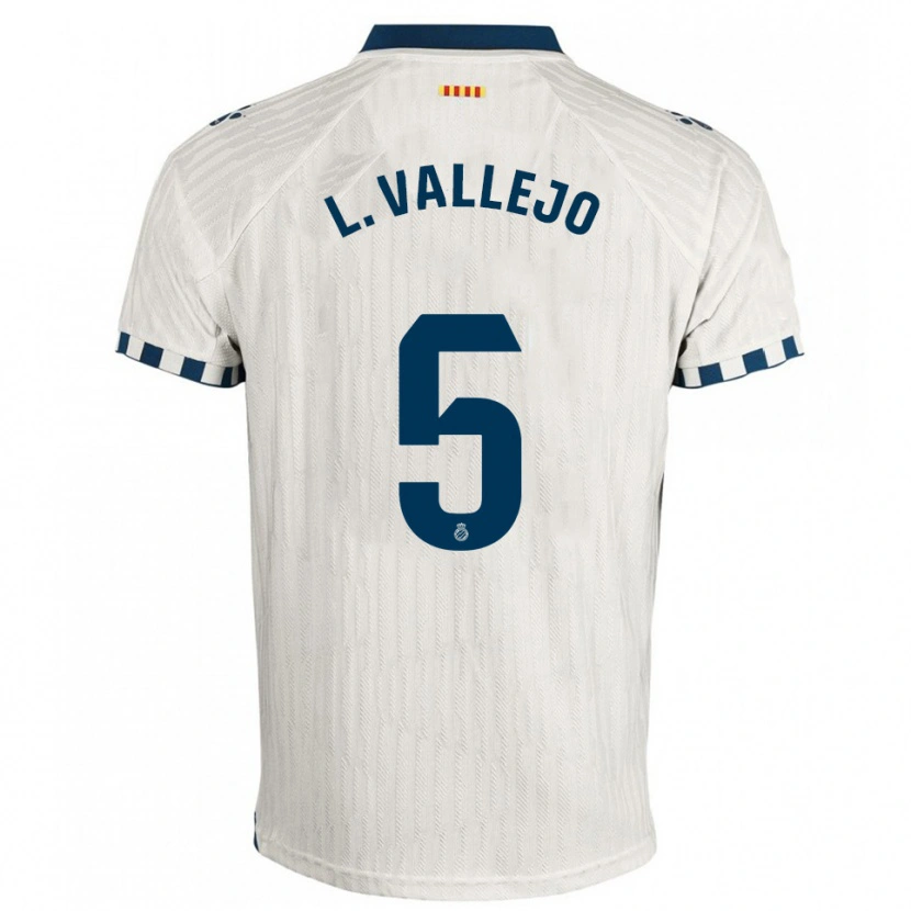 Danxen Kvinnor Lucía Vallejo Blázquez #5 Vit Blå Bortatröja Matchtröjor 2025/26 Tröjor T-Tröja