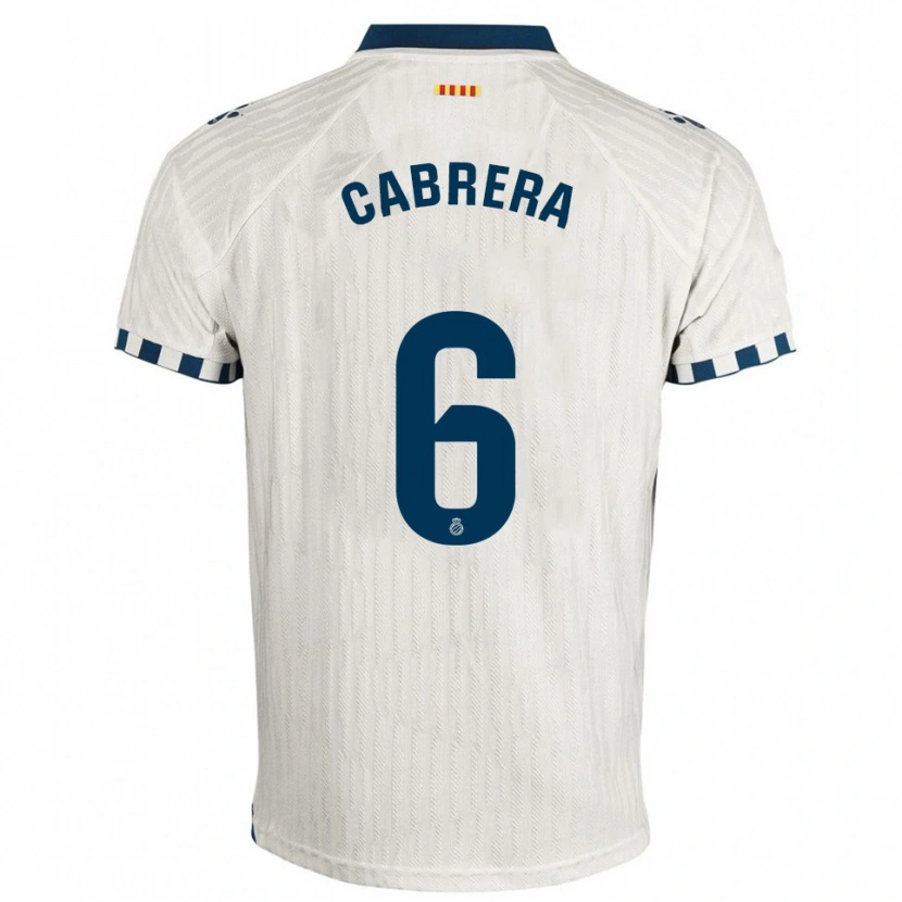 Danxen Kvinnor Leandro Cabrera #6 Vit Blå Bortatröja Matchtröjor 2025/26 Tröjor T-Tröja