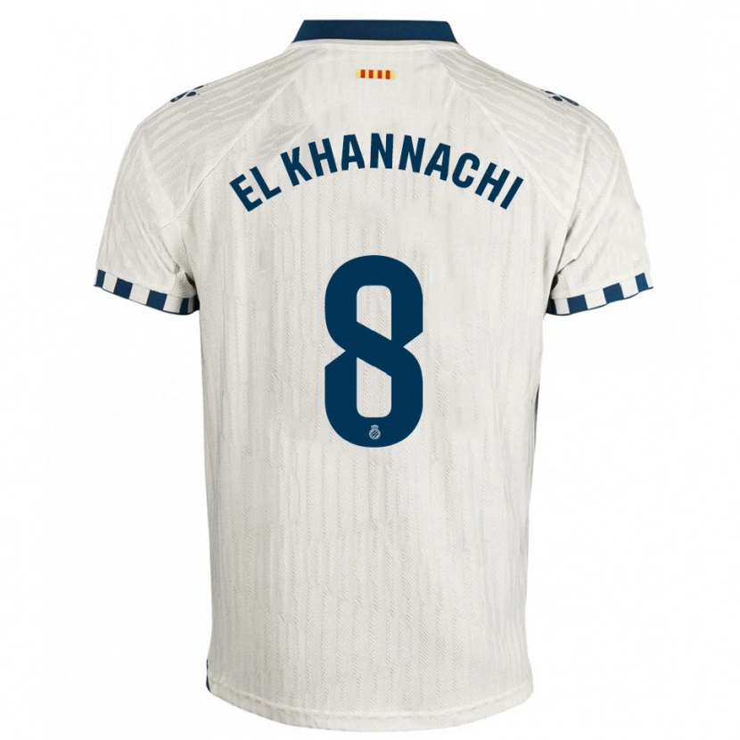 Danxen Kvinnor Youssef El Khannachi #8 Vit Blå Bortatröja Matchtröjor 2025/26 Tröjor T-Tröja