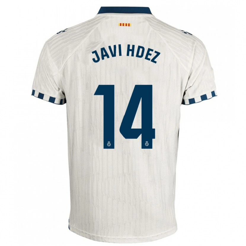 Danxen Kvinnor Javi Hernández #14 Vit Blå Bortatröja Matchtröjor 2025/26 Tröjor T-Tröja