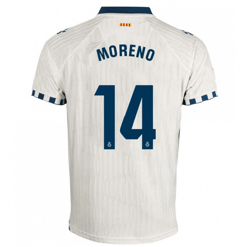 Danxen Kvinnor Jan Moreno #14 Vit Blå Bortatröja Matchtröjor 2025/26 Tröjor T-Tröja