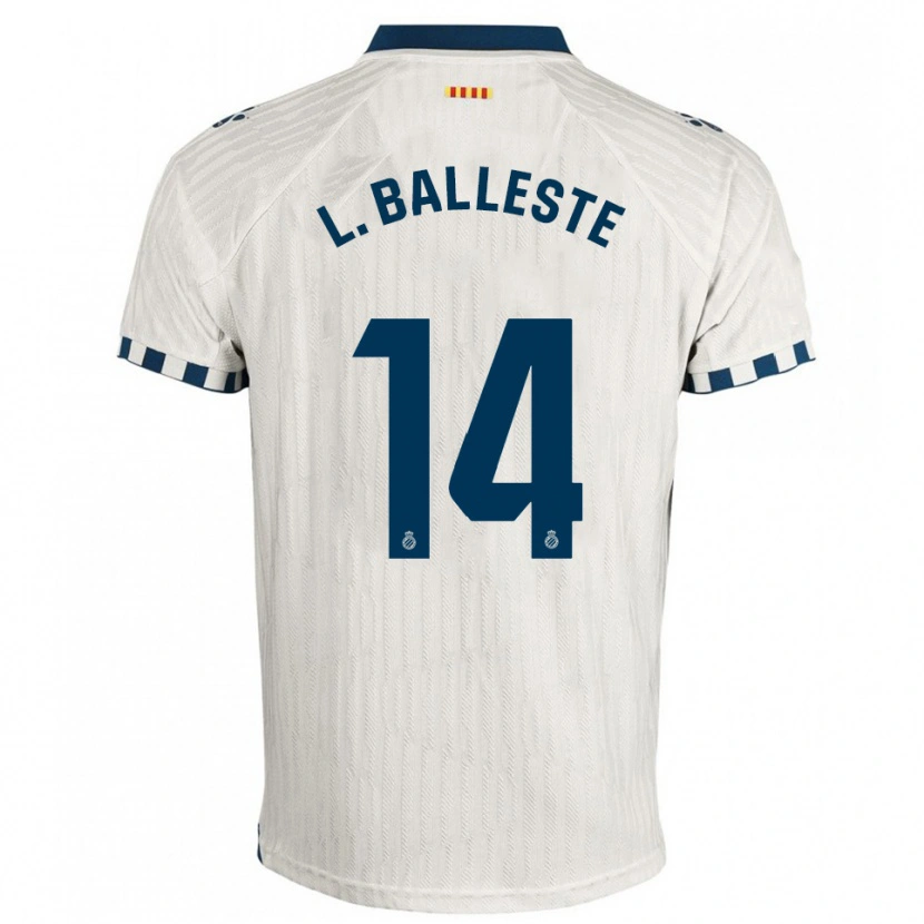 Danxen Kvinnor Laia Balleste Sciora #14 Vit Blå Bortatröja Matchtröjor 2025/26 Tröjor T-Tröja