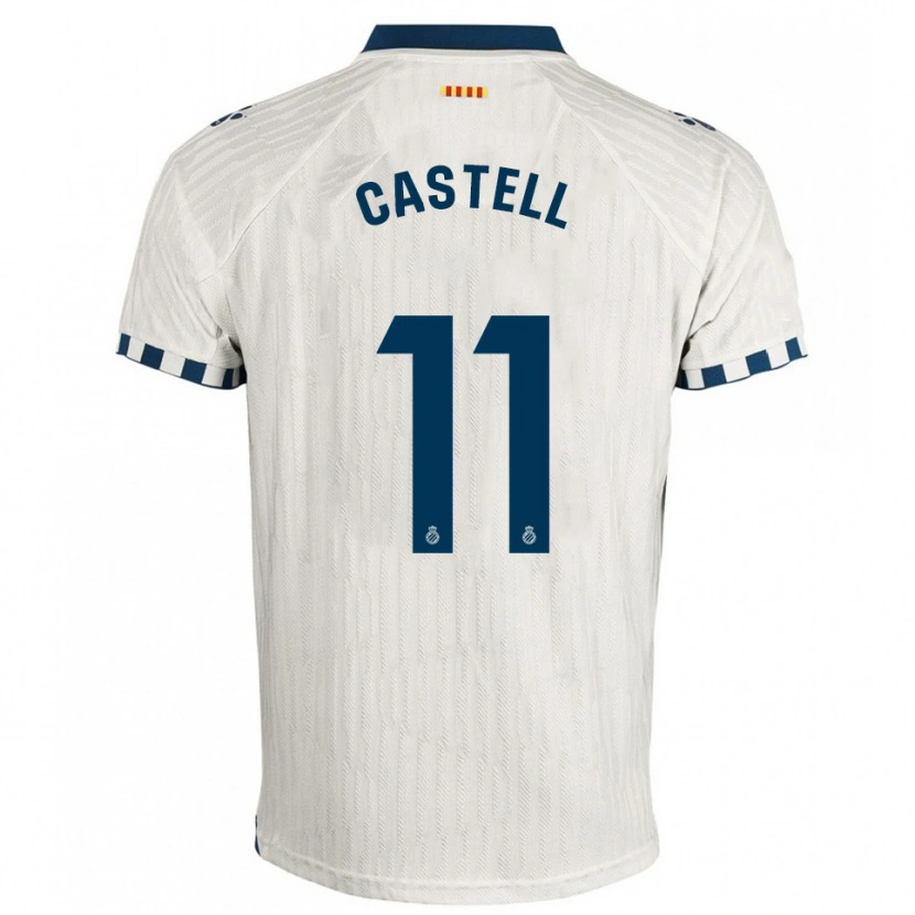 Danxen Kvinnor Lluc Castell #11 Vit Blå Bortatröja Matchtröjor 2025/26 Tröjor T-Tröja