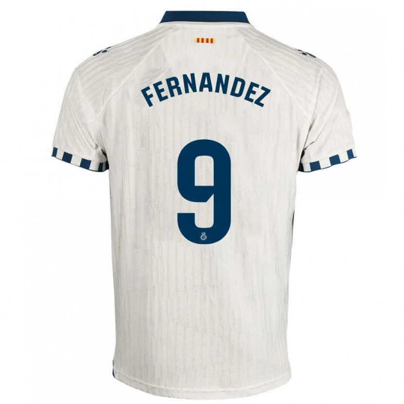Danxen Kvinnor Roberto Fernández #9 Vit Blå Bortatröja Matchtröjor 2025/26 Tröjor T-Tröja