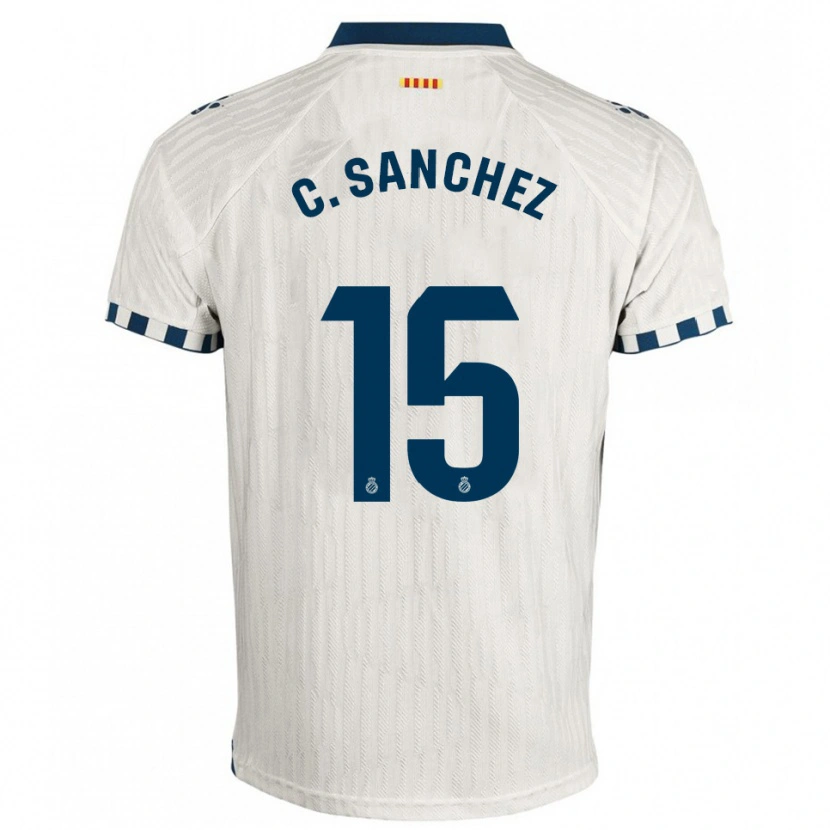 Danxen Kvinnor Carlos Sánchez #15 Vit Blå Bortatröja Matchtröjor 2025/26 Tröjor T-Tröja