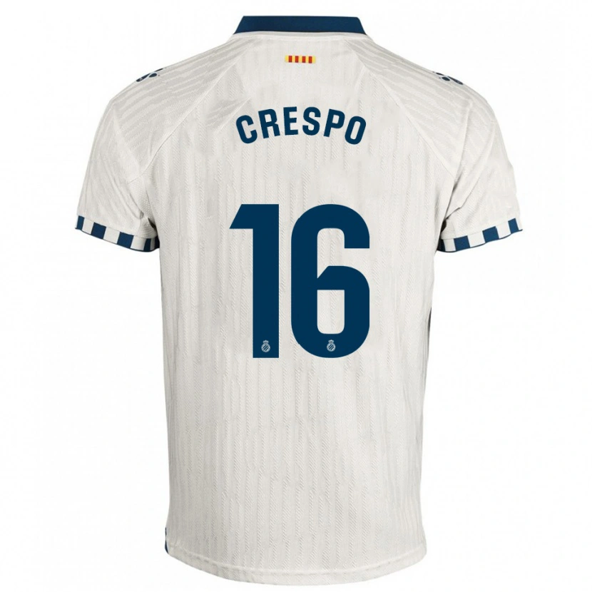 Danxen Kvinnor Hugo Crespo #16 Vit Blå Bortatröja Matchtröjor 2025/26 Tröjor T-Tröja