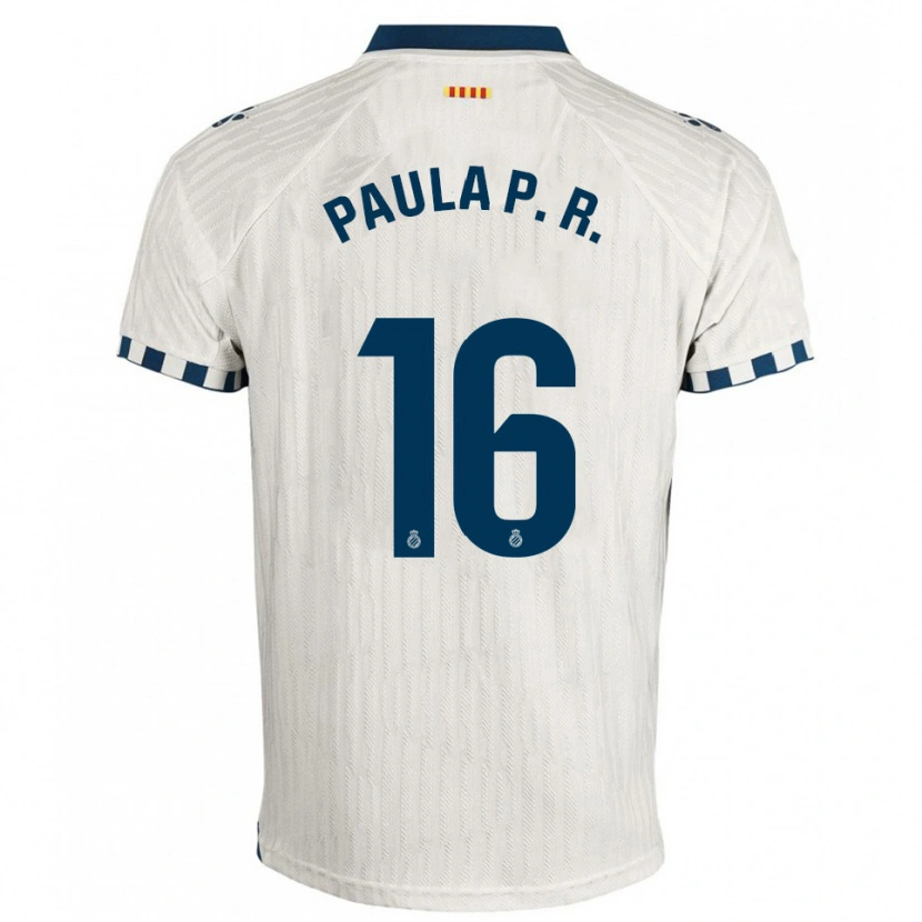 Danxen Kvinnor Paula Perea Ramírez #16 Vit Blå Bortatröja Matchtröjor 2025/26 Tröjor T-Tröja