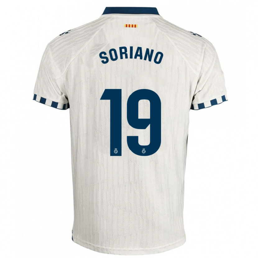 Danxen Kvinnor Aarón Soriano #19 Vit Blå Bortatröja Matchtröjor 2025/26 Tröjor T-Tröja