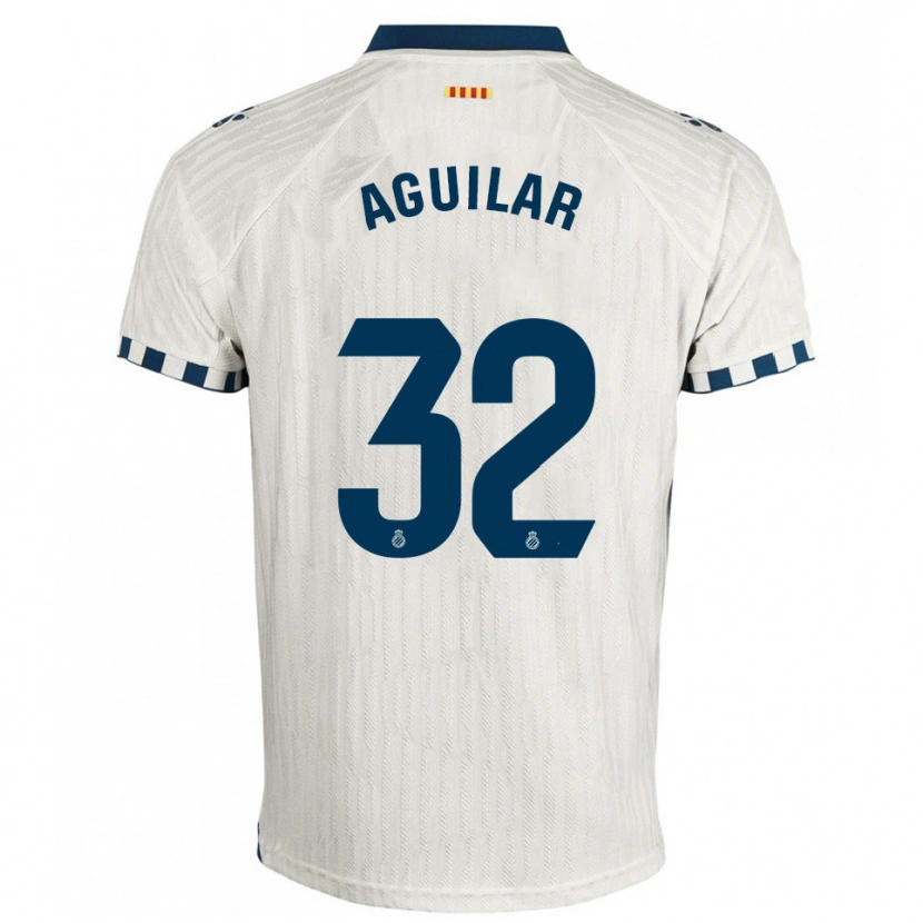 Danxen Kvinnor Rubén Aguilar #32 Vit Blå Bortatröja Matchtröjor 2025/26 Tröjor T-Tröja