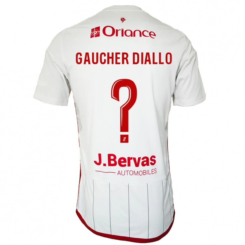Danxen Kvinnor Coumba Gaucher Diallo #0 Vit Röd Bortatröja Matchtröjor 2025/26 Tröjor T-Tröja
