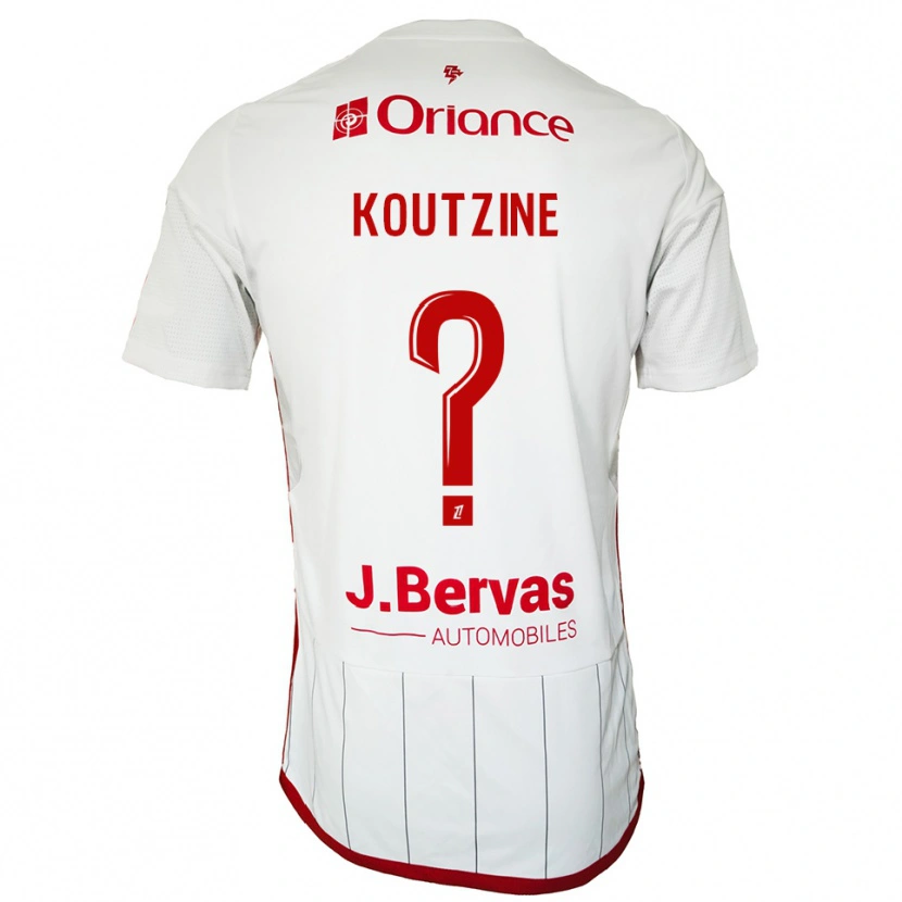Danxen Kvinnor Camille Koutzine #0 Vit Röd Bortatröja Matchtröjor 2025/26 Tröjor T-Tröja