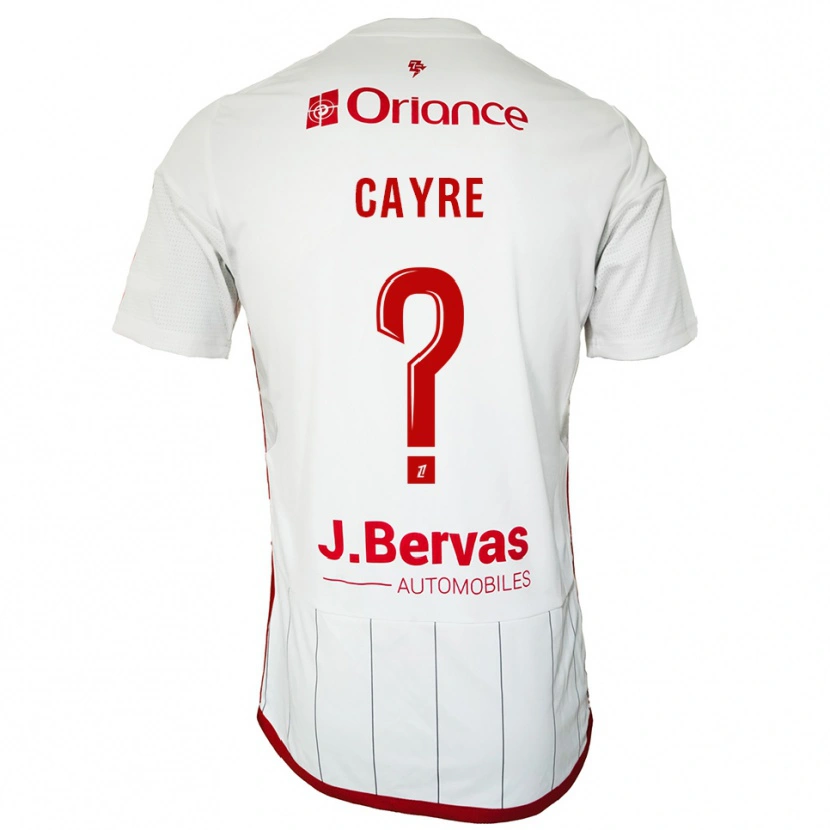 Danxen Kvinnor Alexane Cayre #0 Vit Röd Bortatröja Matchtröjor 2025/26 Tröjor T-Tröja
