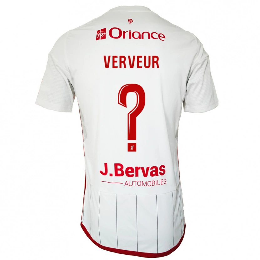 Danxen Kvinnor Titouan Verveur #0 Vit Röd Bortatröja Matchtröjor 2025/26 Tröjor T-Tröja