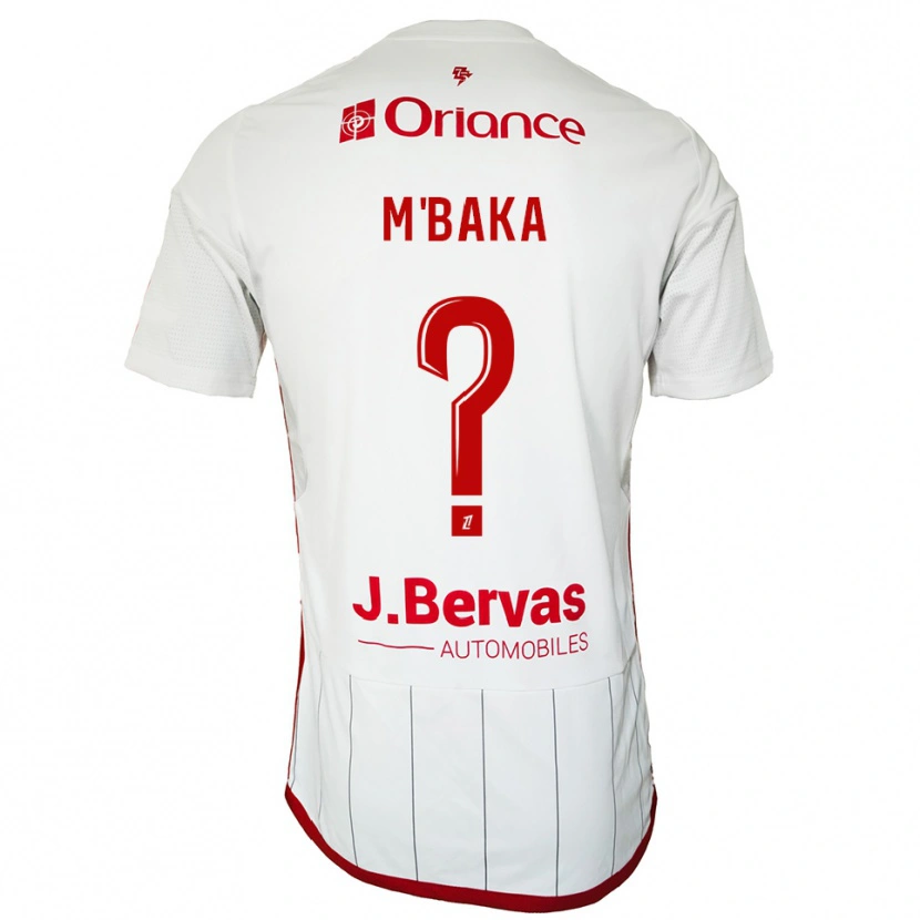 Danxen Kvinnor Sacha M'baka #0 Vit Röd Bortatröja Matchtröjor 2025/26 Tröjor T-Tröja