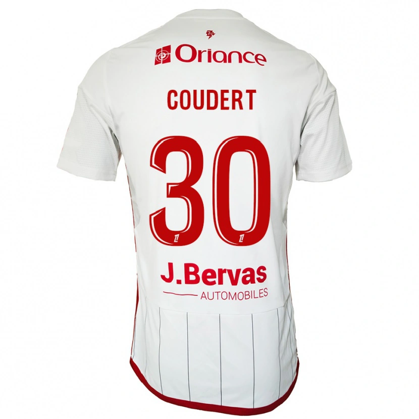 Danxen Kvinnor Grégoire Coudert #30 Vit Röd Bortatröja Matchtröjor 2025/26 Tröjor T-Tröja