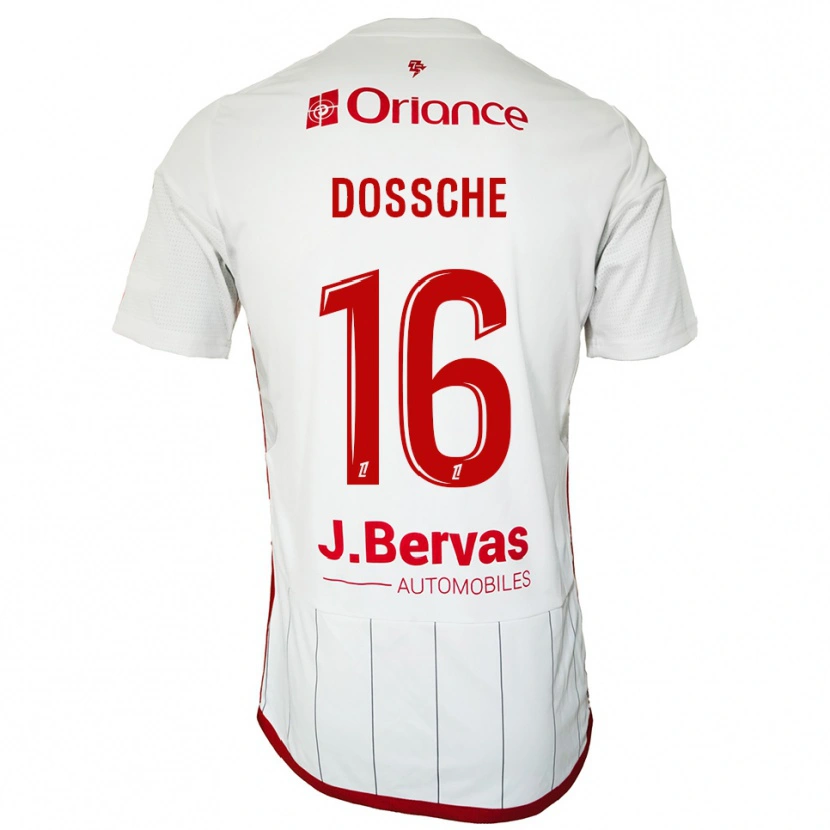 Danxen Kvinnor Marvin Dossche #16 Vit Röd Bortatröja Matchtröjor 2025/26 Tröjor T-Tröja