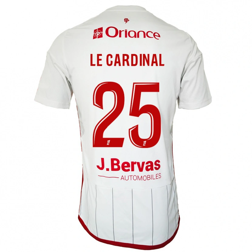 Danxen Kvinnor Julien Le Cardinal #25 Vit Röd Bortatröja Matchtröjor 2025/26 Tröjor T-Tröja