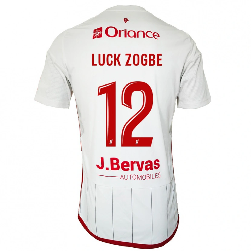 Danxen Kvinnor Luck Zogbé #12 Vit Röd Bortatröja Matchtröjor 2025/26 Tröjor T-Tröja