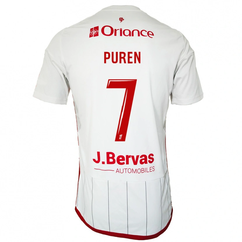 Danxen Kvinnor Matthieu Puren #7 Vit Röd Bortatröja Matchtröjor 2025/26 Tröjor T-Tröja