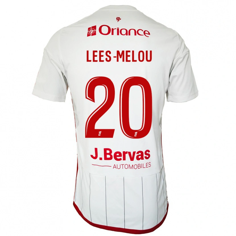 Danxen Kvinnor Pierre Lees-Melou #20 Vit Röd Bortatröja Matchtröjor 2025/26 Tröjor T-Tröja