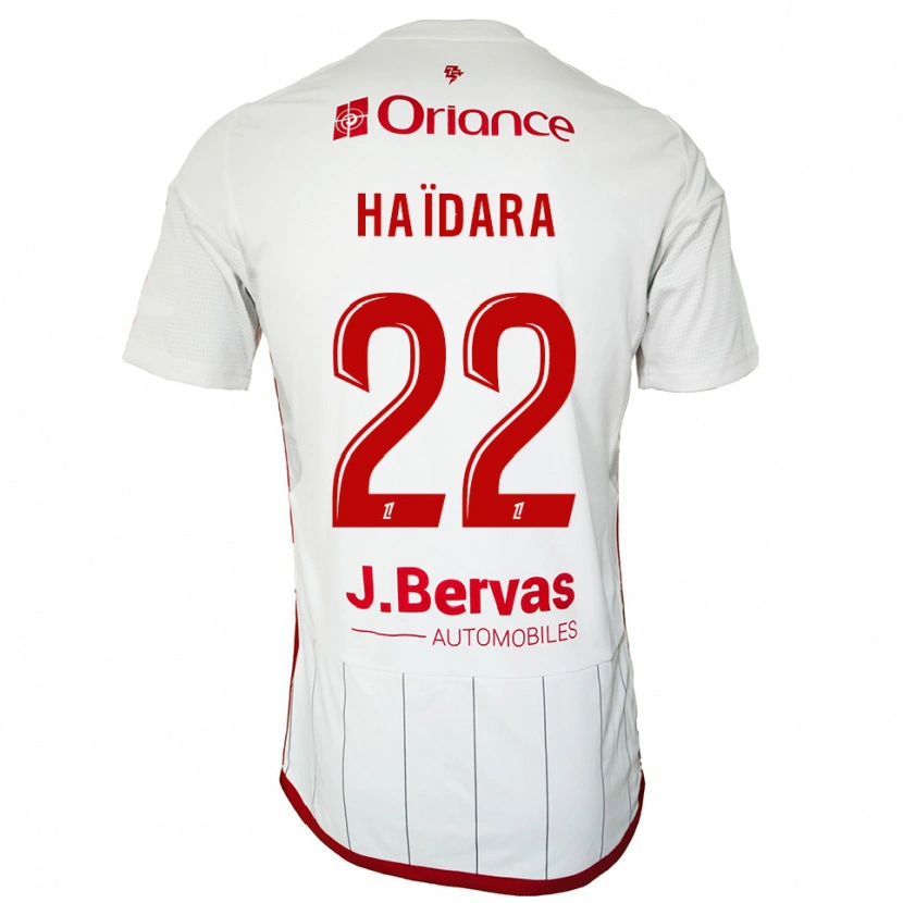 Danxen Kvinnor Massadio Haidara #22 Vit Röd Bortatröja Matchtröjor 2025/26 Tröjor T-Tröja