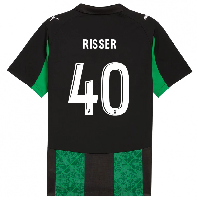 Danxen Kvinnor Robin Risser #40 Svart Grön Bortatröja Matchtröjor 2025/26 Tröjor T-Tröja